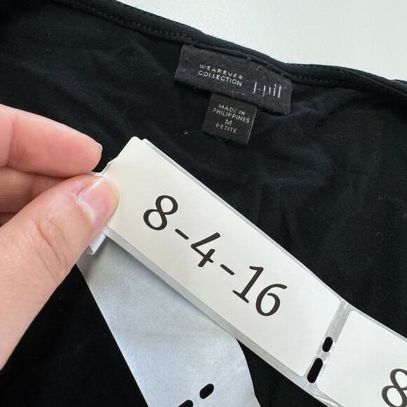 J.Jill Cardigan Womens Medium Petite Black Knit Split Back Sweater - Picture 3 of 10